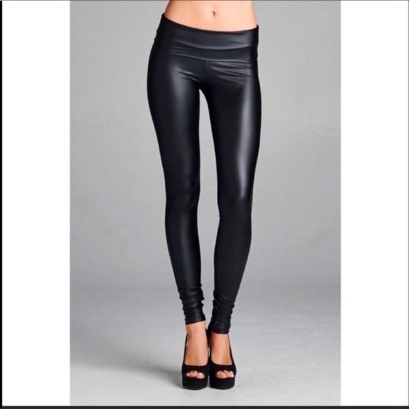 S-XL Avail! High Waisted Vegan Leather Leggings - Picture 5 of 7